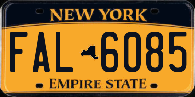 NY license plate FAL6085