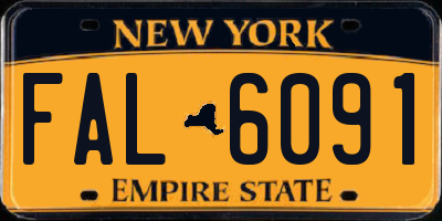 NY license plate FAL6091