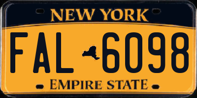 NY license plate FAL6098