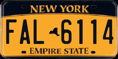 NY license plate FAL6114