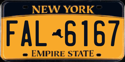 NY license plate FAL6167