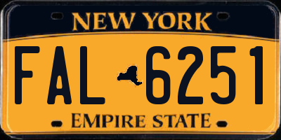 NY license plate FAL6251