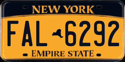 NY license plate FAL6292