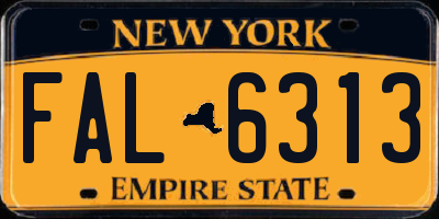 NY license plate FAL6313