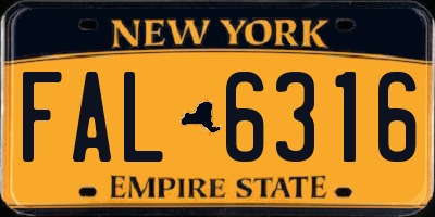 NY license plate FAL6316