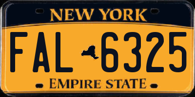 NY license plate FAL6325