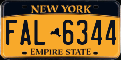 NY license plate FAL6344