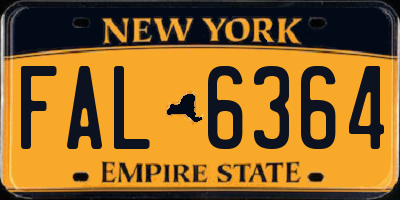 NY license plate FAL6364