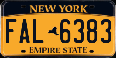 NY license plate FAL6383