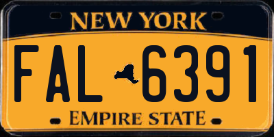 NY license plate FAL6391