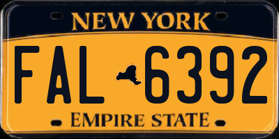 NY license plate FAL6392