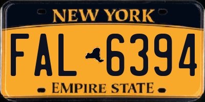 NY license plate FAL6394