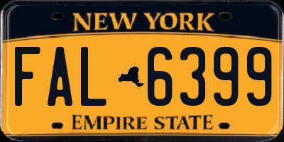 NY license plate FAL6399