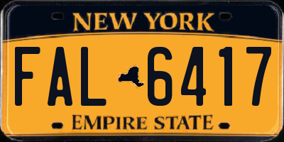 NY license plate FAL6417