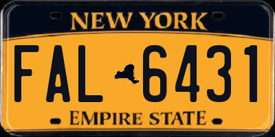 NY license plate FAL6431