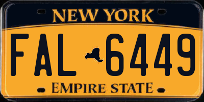 NY license plate FAL6449
