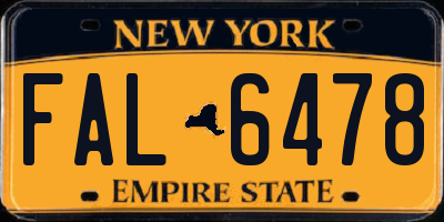 NY license plate FAL6478