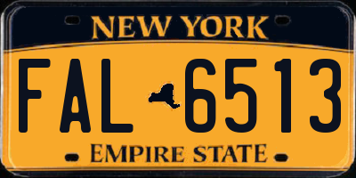 NY license plate FAL6513