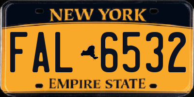 NY license plate FAL6532