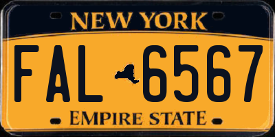 NY license plate FAL6567