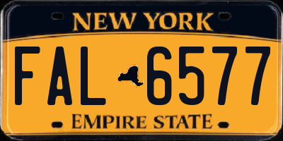 NY license plate FAL6577