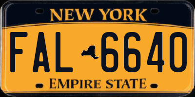 NY license plate FAL6640