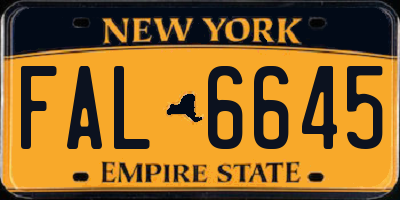NY license plate FAL6645