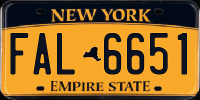 NY license plate FAL6651