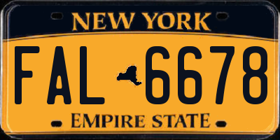 NY license plate FAL6678