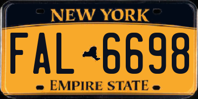 NY license plate FAL6698