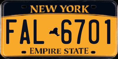 NY license plate FAL6701