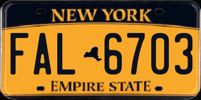 NY license plate FAL6703