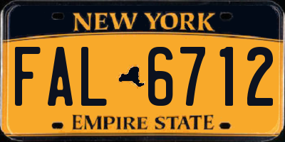 NY license plate FAL6712