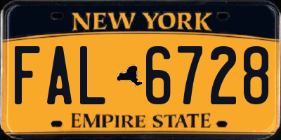 NY license plate FAL6728