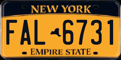 NY license plate FAL6731