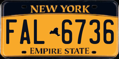 NY license plate FAL6736