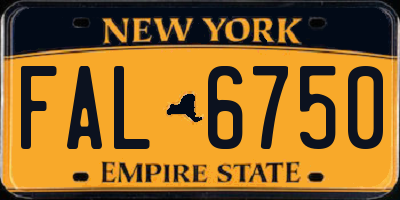 NY license plate FAL6750