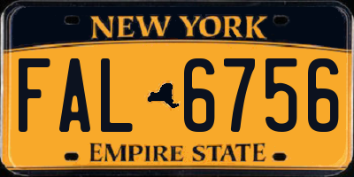 NY license plate FAL6756