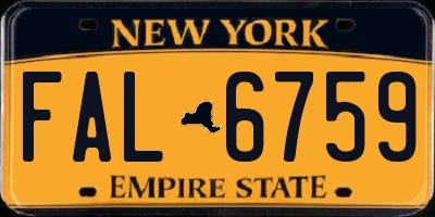 NY license plate FAL6759