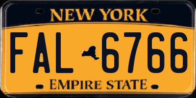 NY license plate FAL6766