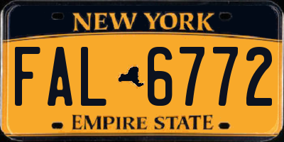 NY license plate FAL6772