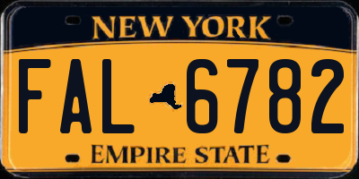 NY license plate FAL6782
