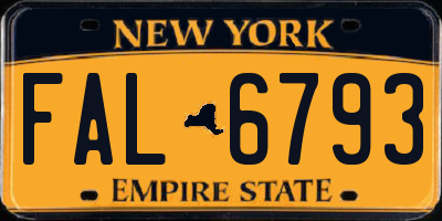 NY license plate FAL6793