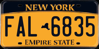 NY license plate FAL6835