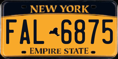 NY license plate FAL6875