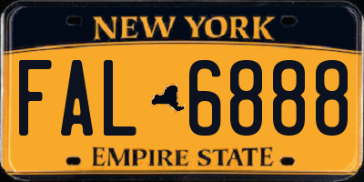 NY license plate FAL6888