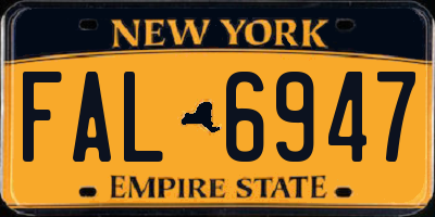 NY license plate FAL6947