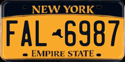 NY license plate FAL6987