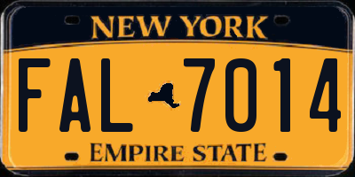 NY license plate FAL7014