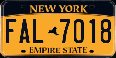 NY license plate FAL7018